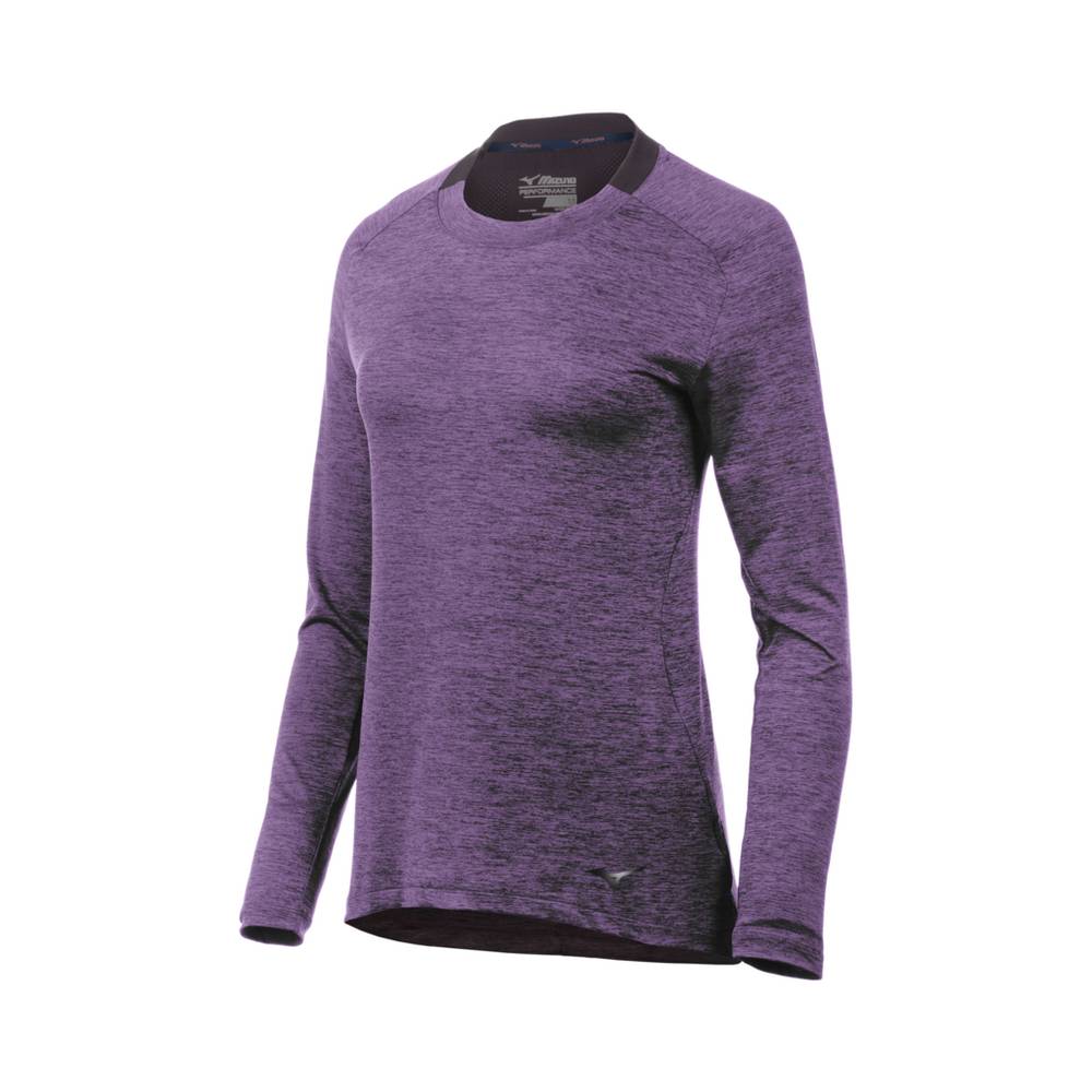 Mizuno Women's Alpha Long Sleeve Tops Purple (421931-MRI)